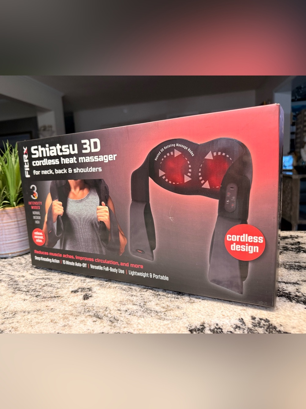 3D Cordless Heat Massager - Black